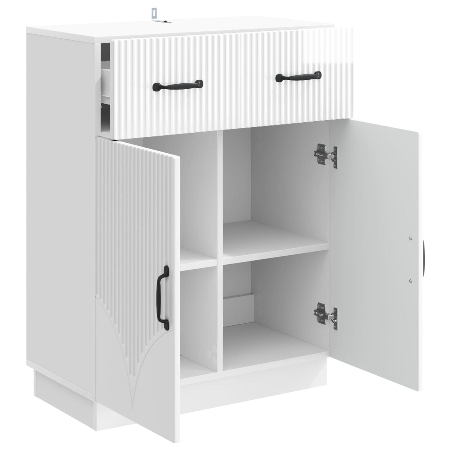 Sideboard Vit högglans 66 x 34,5 x 87 cm Konstruerat trä