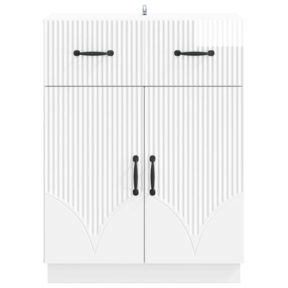 Sideboard Vit högglans 66 x 34,5 x 87 cm Konstruerat trä