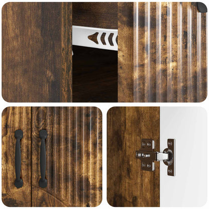 Sideboard med låda Rökt ek 66 x 34,5 x 87 cm Konstruerat trä