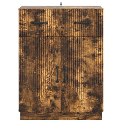 Sideboard med låda Rökt ek 66 x 34,5 x 87 cm Konstruerat trä