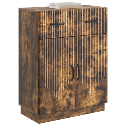 Sideboard med låda Rökt ek 66 x 34,5 x 87 cm Konstruerat trä