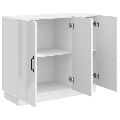 Sideboard Vit högglans 89 x 34,5 x 77 cm Konstruerat trä