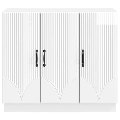 Sideboard Vit högglans 89 x 34,5 x 77 cm Konstruerat trä