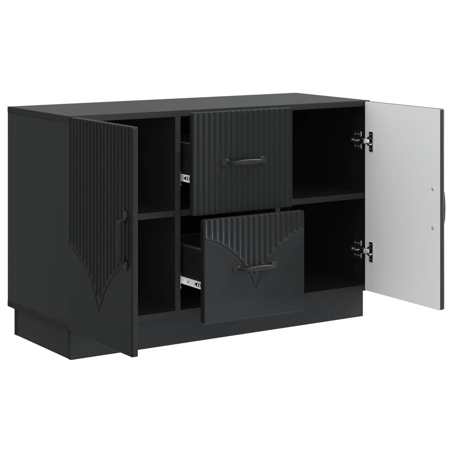 Sideboard med låda Svart 89 x 34,5 x 57 cm Konstruerat trä
