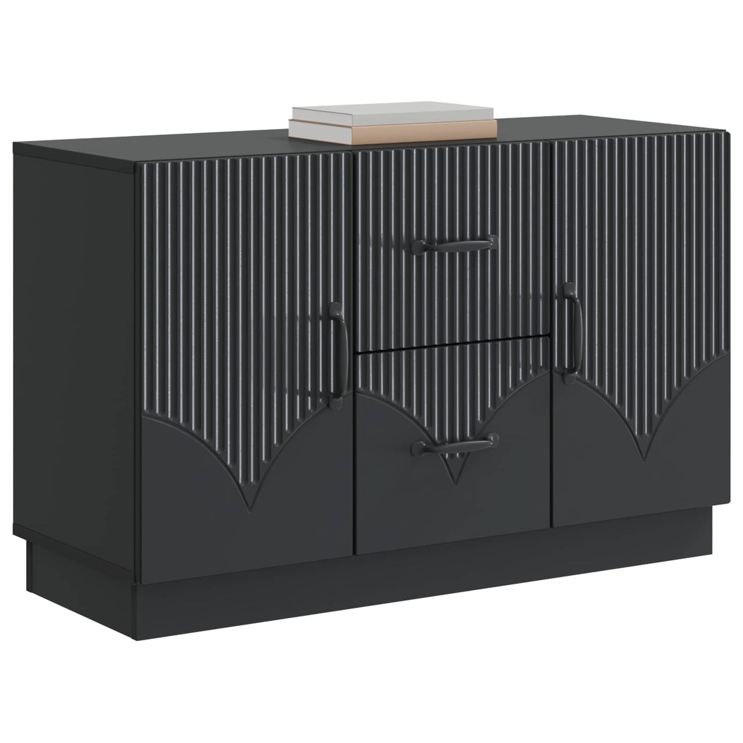 Sideboard med låda Svart 89 x 34,5 x 57 cm Konstruerat trä