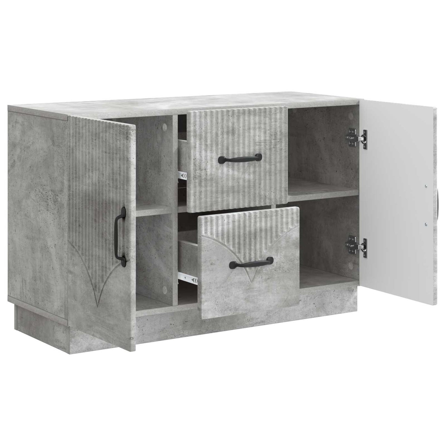 Sideboard med låda Betonggrå 89 x 34,5 x 57 cm Konstruerat trä