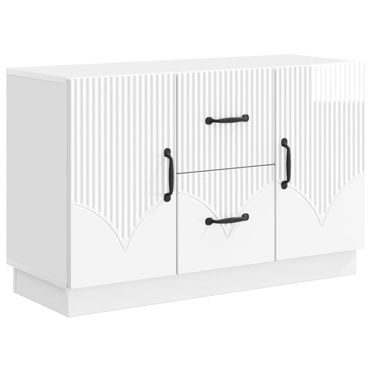 Sideboard Vit högglans 89 x 34,5 x 57 cm Konstruerat trä