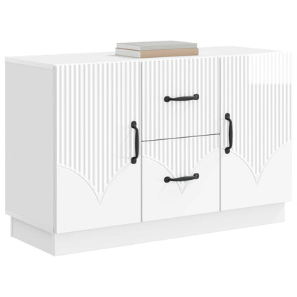 Sideboard Vit högglans 89 x 34,5 x 57 cm Konstruerat trä