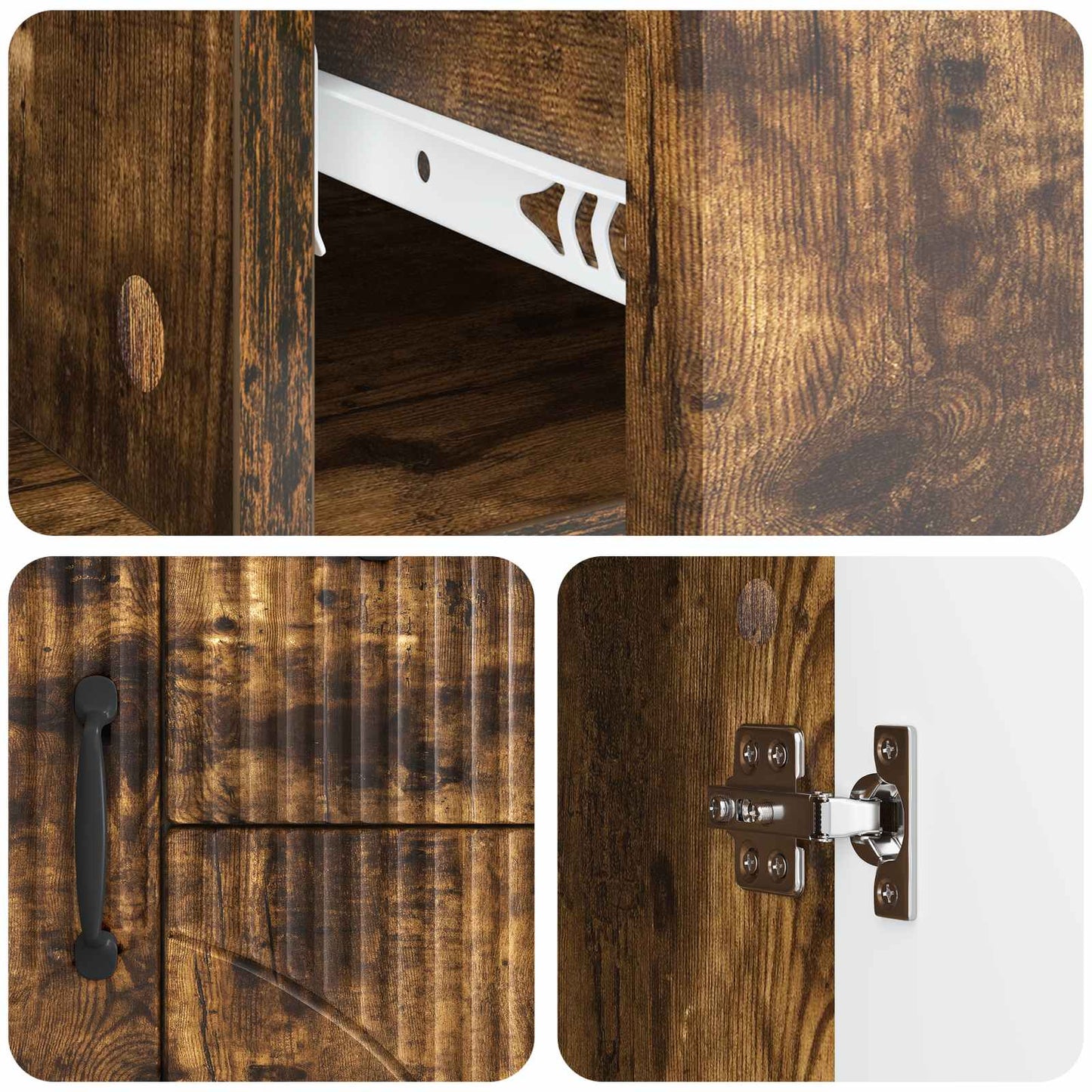 Sideboard med låda Rökt ek 89 x 34,5 x 57 cm Konstruerat trä
