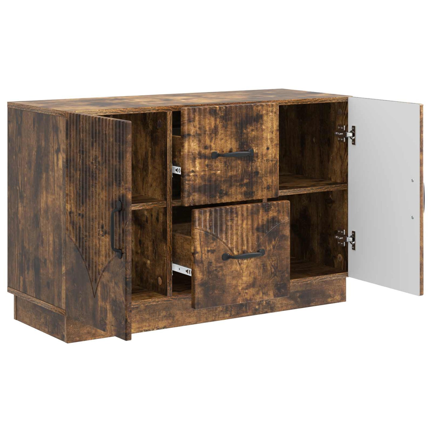 Sideboard med låda Rökt ek 89 x 34,5 x 57 cm Konstruerat trä
