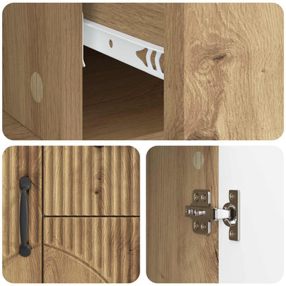 Sideboard med låda Artisan-ek 89 x 34,5 x 57 cm Konstruerat trä