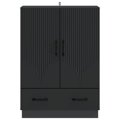 Sideboard med låda Svart 66 x 34,5 x 92 cm Konstruerat trä