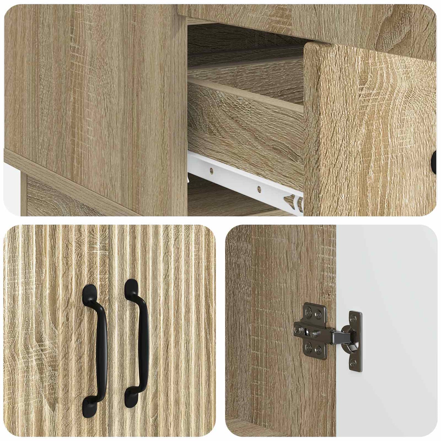 Sideboard med låda Sonoma-ek 66 x 34,5 x 92 cm Konstruerat trä