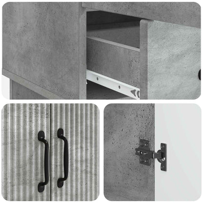 Sideboard med låda Betonggrå 66 x 34,5 x 92 cm Konstruerat trä