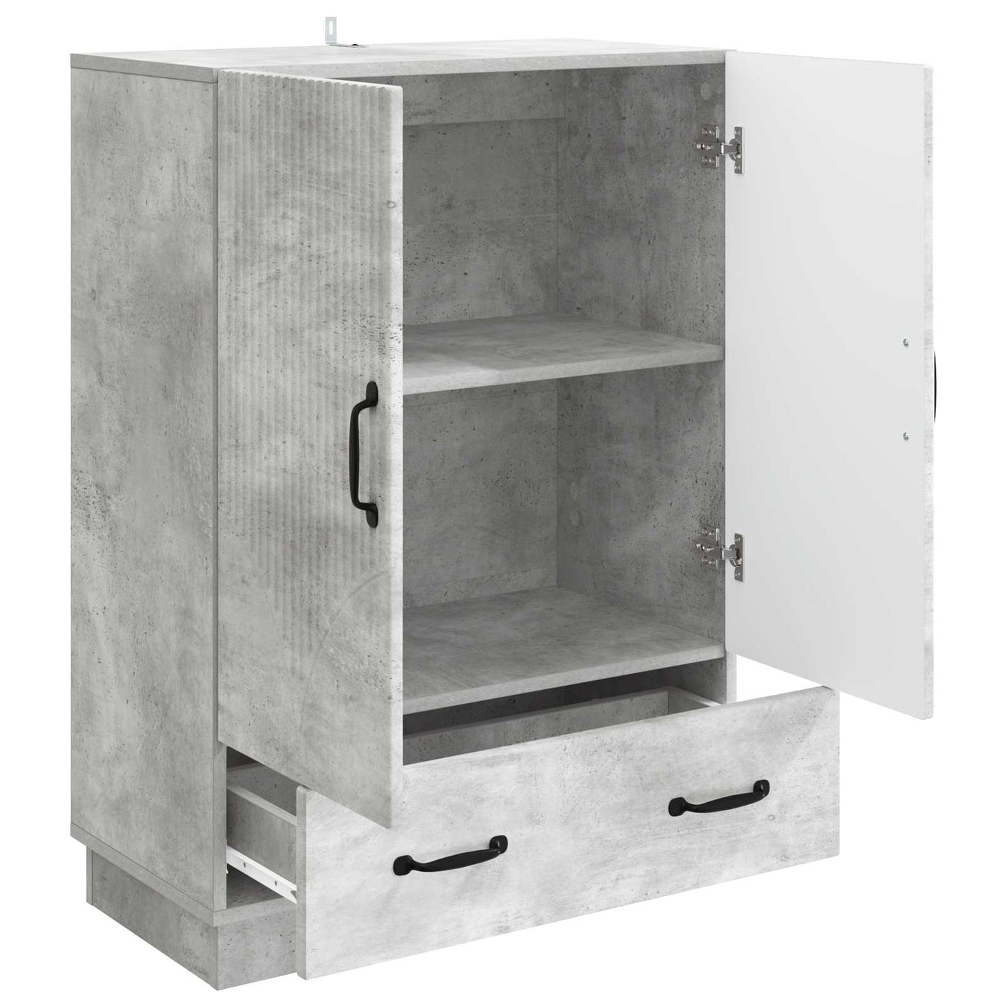 Sideboard med låda Betonggrå 66 x 34,5 x 92 cm Konstruerat trä
