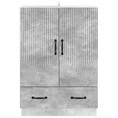 Sideboard med låda Betonggrå 66 x 34,5 x 92 cm Konstruerat trä