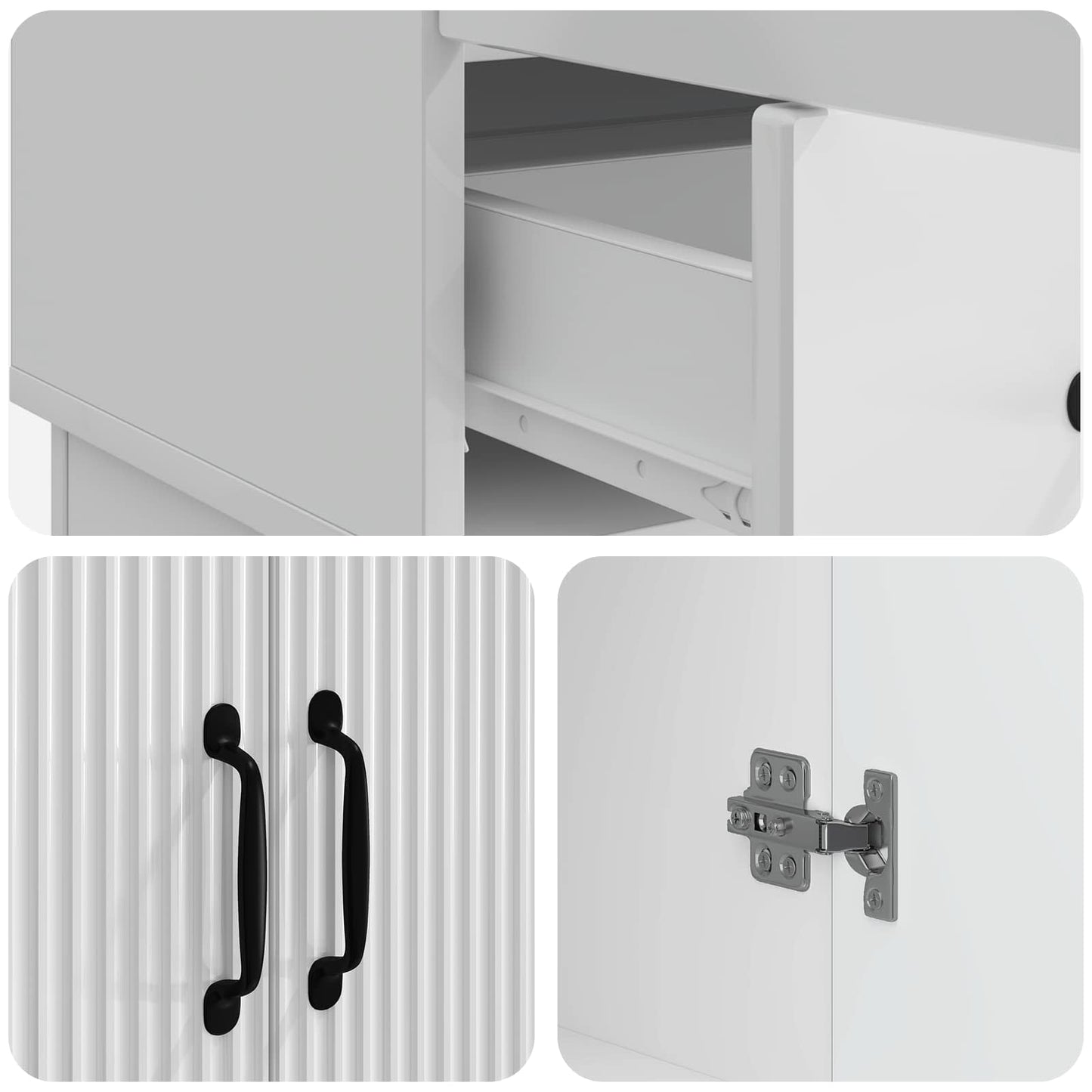 Sideboard Vit högglans 66 x 34,5 x 92 cm Konstruerat trä