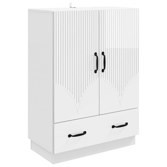 Sideboard Vit högglans 66 x 34,5 x 92 cm Konstruerat trä