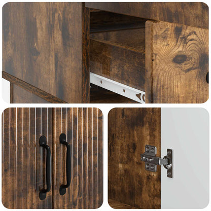 Sideboard med låda Rökt ek 66 x 34,5 x 92 cm Konstruerat trä