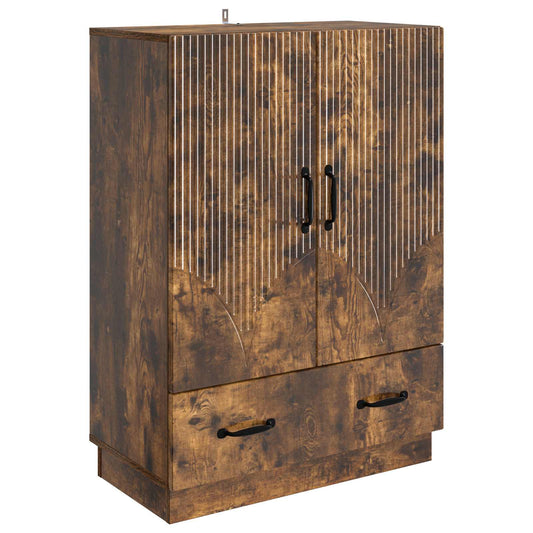 Sideboard med låda Rökt ek 66 x 34,5 x 92 cm Konstruerat trä