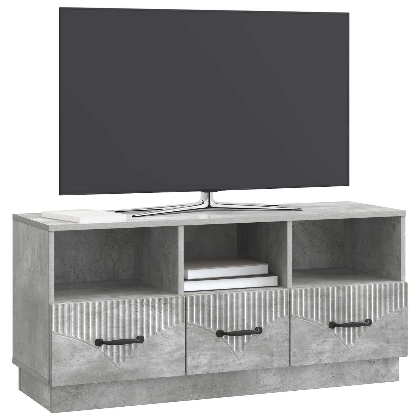 TV-skåp med låda Betonggrå 102 x 34,5 x 47 cm Konstruerat trä