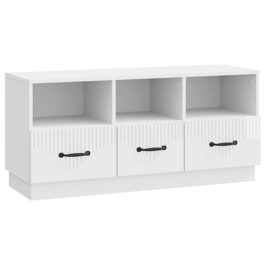 TV-skåp Vit högglans 102 x 34,5 x 47 cm Konstruerat trä