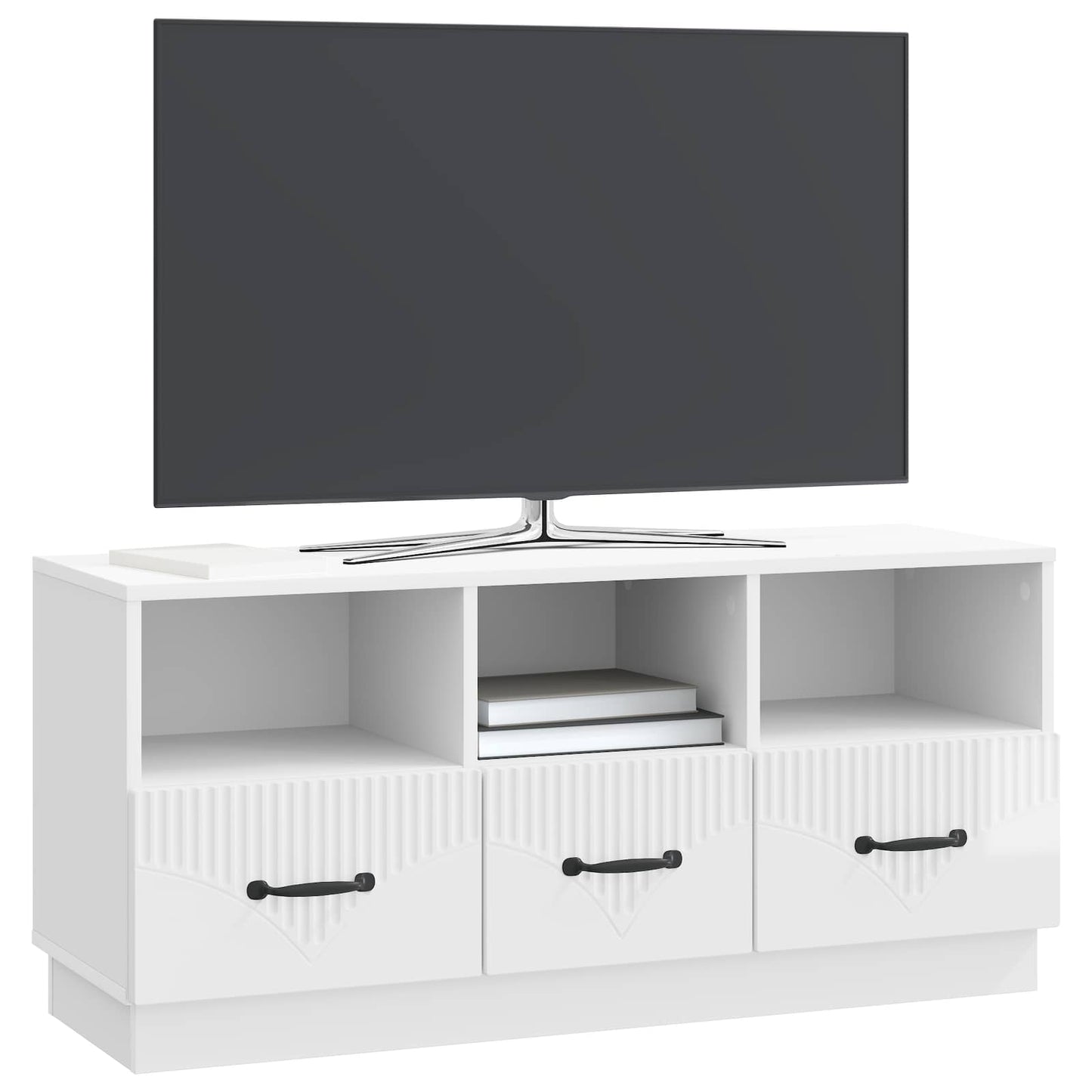 TV-skåp Vit högglans 102 x 34,5 x 47 cm Konstruerat trä