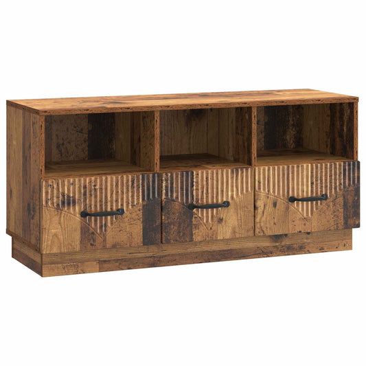 TV-skåp med låda Gammalt trä 102 x 34,5 x 47 cm Konstruerat trä