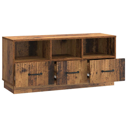 TV-skåp med låda Gammalt trä 102 x 34,5 x 47 cm Konstruerat trä