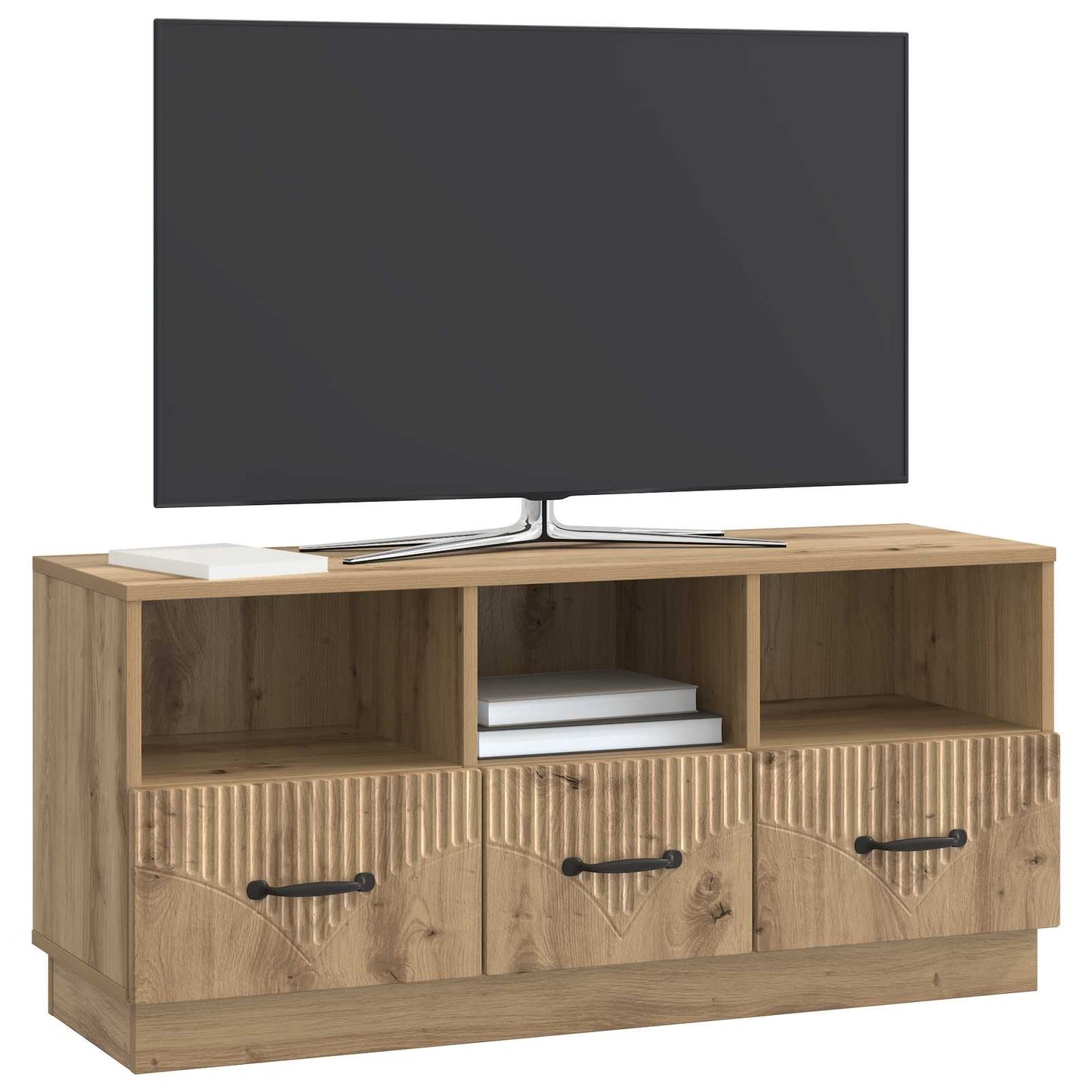 TV-skåp med låda Artisan-ek 102 x 34,5 x 47 cm Konstruerat trä