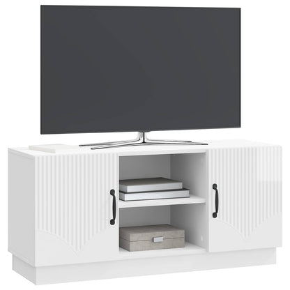 TV-skåp Vit högglans 102 x 34,5 x 47 cm Konstruerat trä