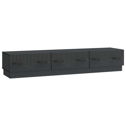 TV-skåp med låda Svart 147 x 34,5 x 27 cm Konstruerat trä