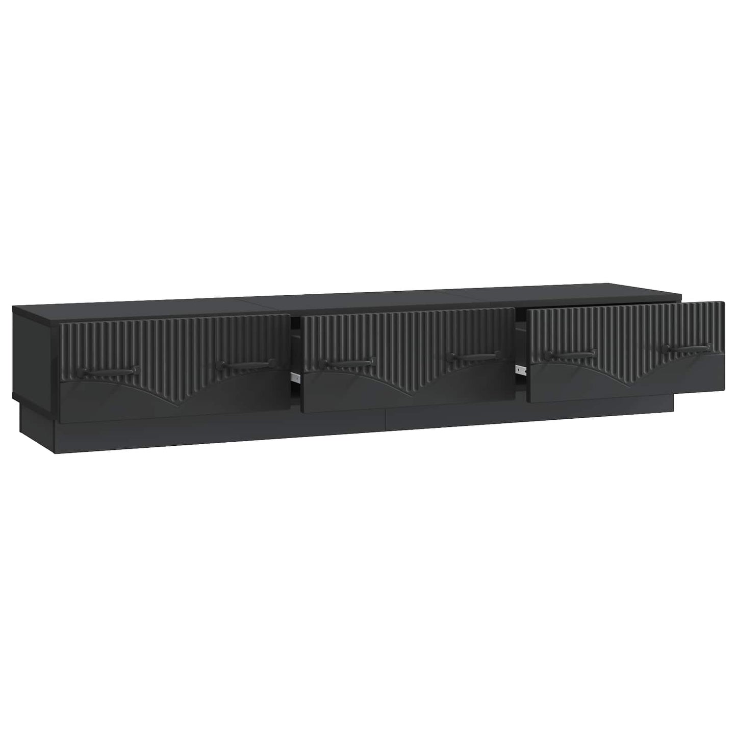 TV-skåp med låda Svart 147 x 34,5 x 27 cm Konstruerat trä