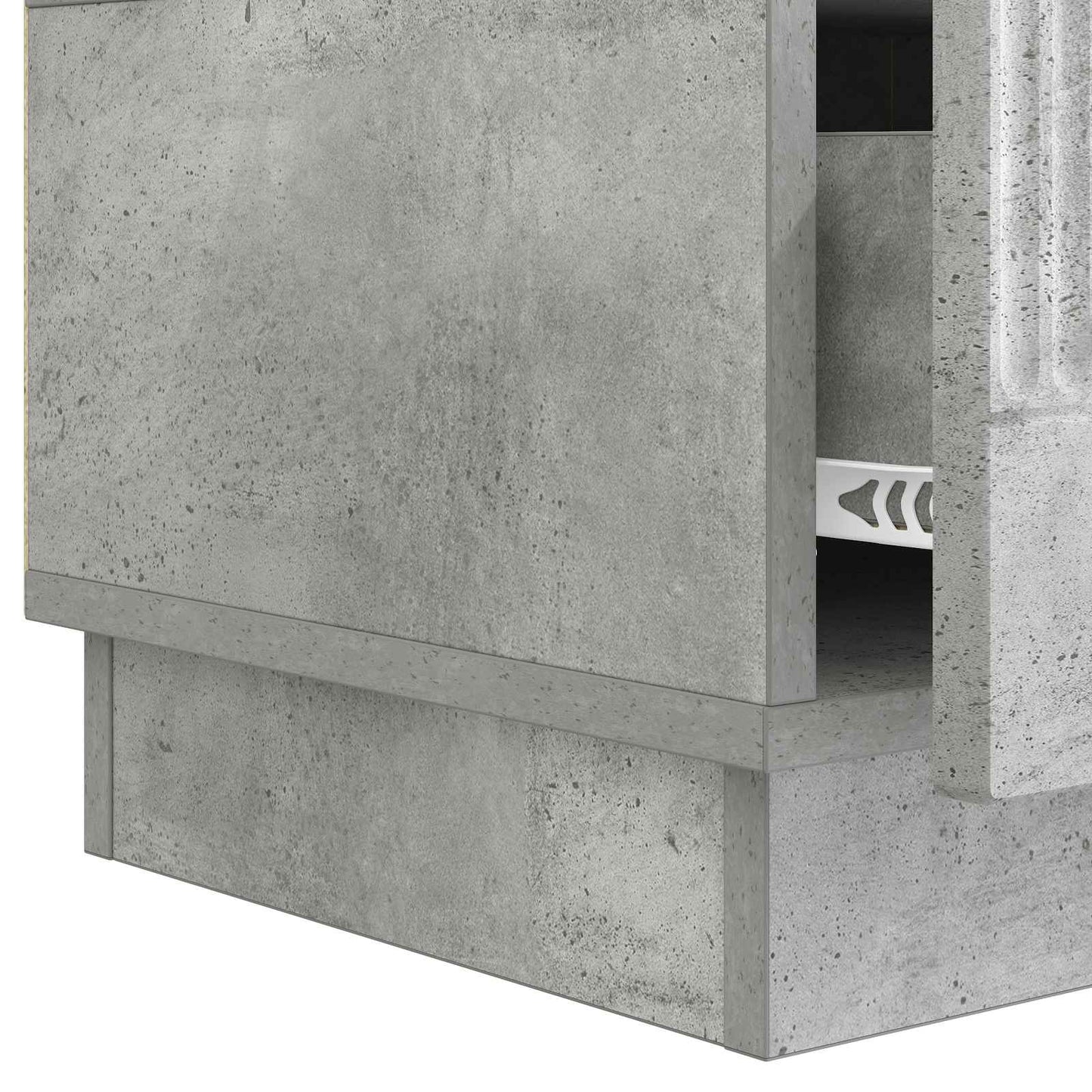 TV-skåp med låda Betonggrå 147 x 34,5 x 27 cm Konstruerat trä