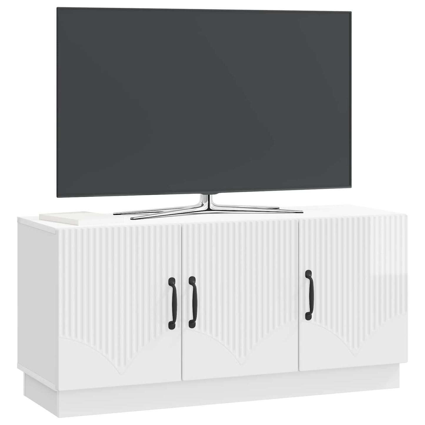 TV-skåp Vit högglans 99 x 34,5 x 47 cm Konstruerat trä