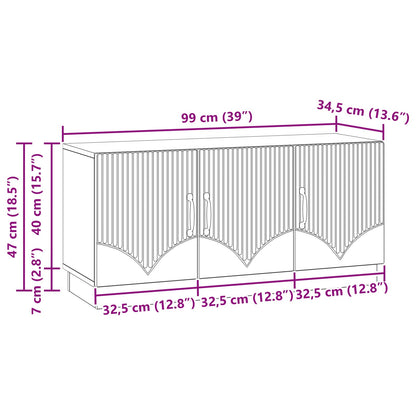 TV-skåp Rökt ek 99 x 34,5 x 47 cm Konstruerat trä