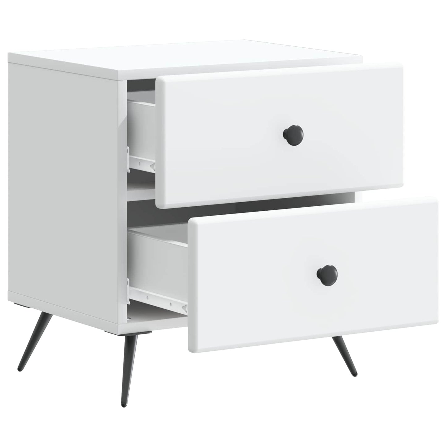 Nattduksbord 2 pcs Vit 43 x 34,5 x 47,5 cm Konstruerat trä