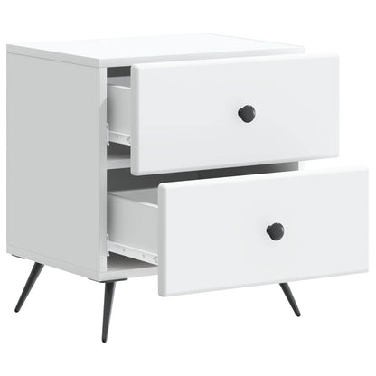 Nattduksbord 2 pcs Vit 43 x 34,5 x 47,5 cm Konstruerat trä