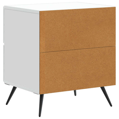 Nattduksbord 2 pcs Vit 43 x 34,5 x 47,5 cm Konstruerat trä