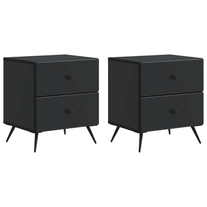 Nattduksbord 2 pcs Svart 43 x 34,5 x 47,5 cm Konstruerat trä