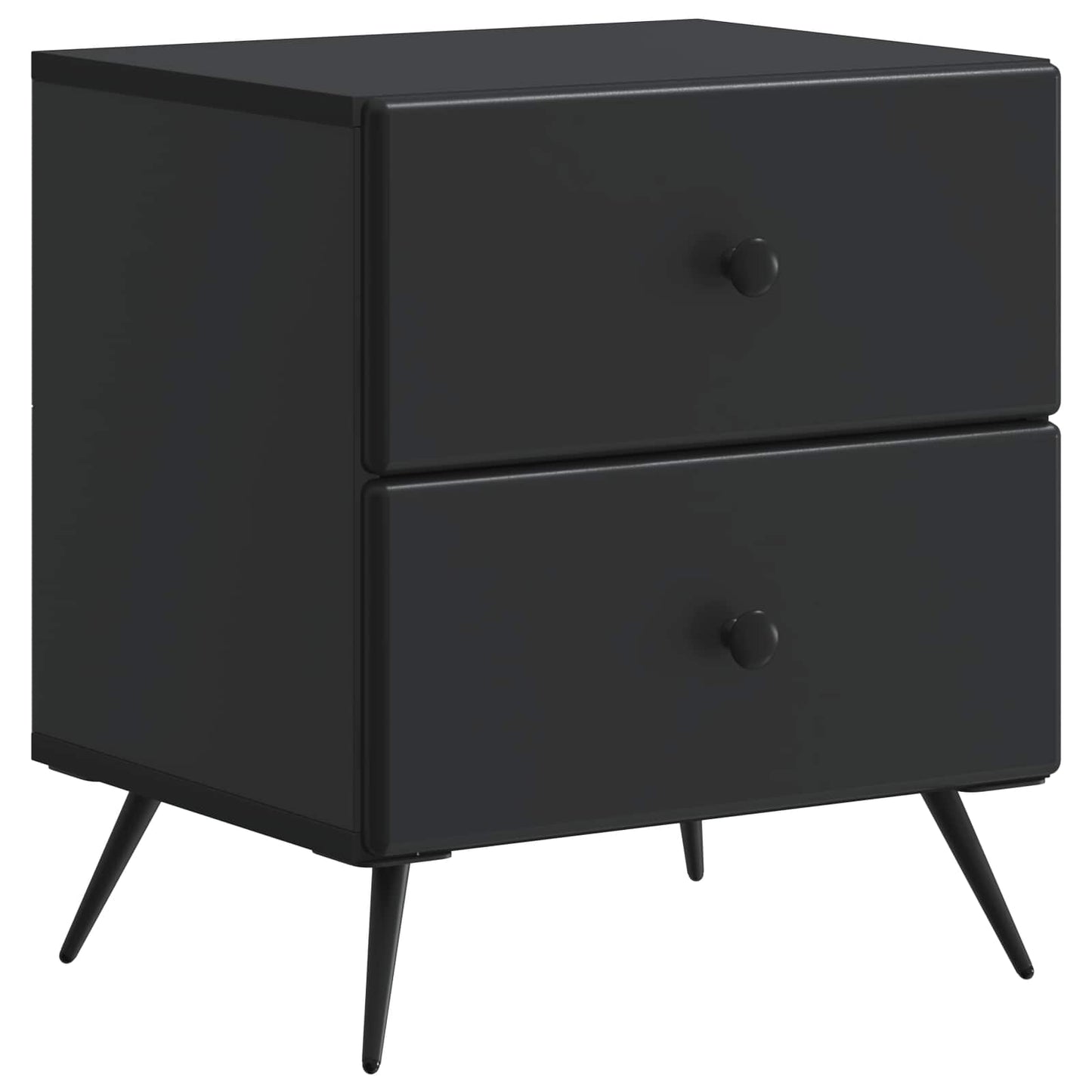 Nattduksbord 2 pcs Svart 43 x 34,5 x 47,5 cm Konstruerat trä