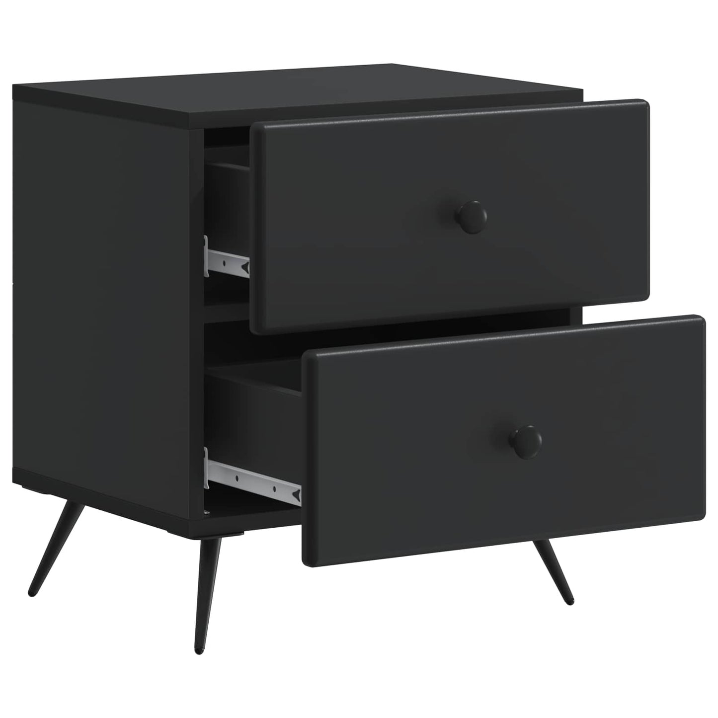 Nattduksbord 2 pcs Svart 43 x 34,5 x 47,5 cm Konstruerat trä