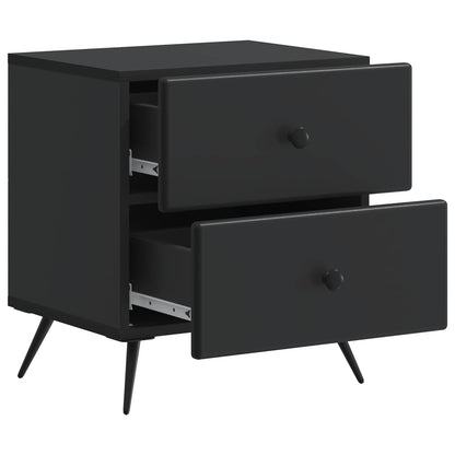 Nattduksbord 2 pcs Svart 43 x 34,5 x 47,5 cm Konstruerat trä