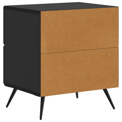 Nattduksbord 2 pcs Svart 43 x 34,5 x 47,5 cm Konstruerat trä