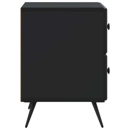 Nattduksbord 2 pcs Svart 43 x 34,5 x 47,5 cm Konstruerat trä