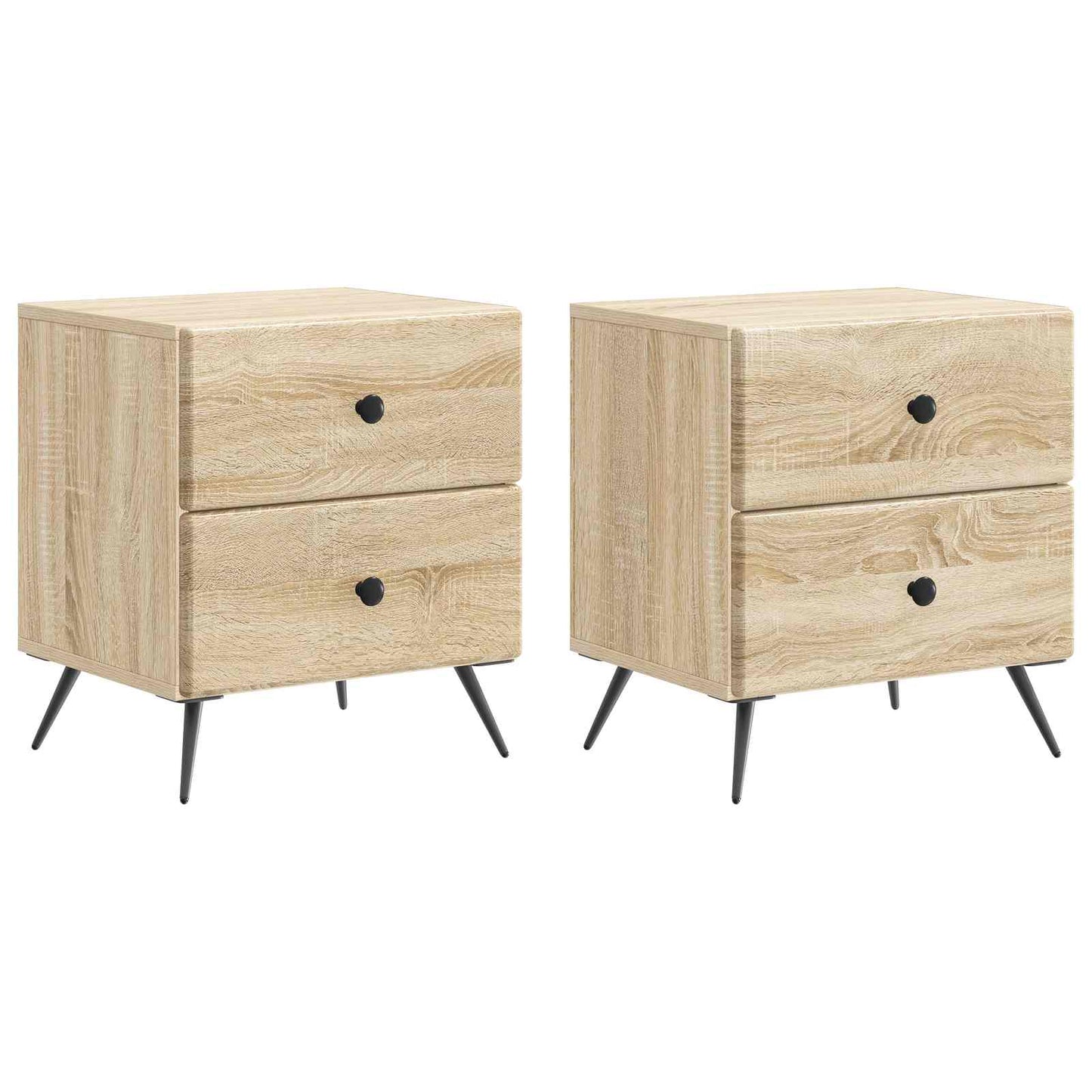 Nattduksbord med låda 2 pcs Sonoma-ek 43 x 34,5 x 47,5 cm