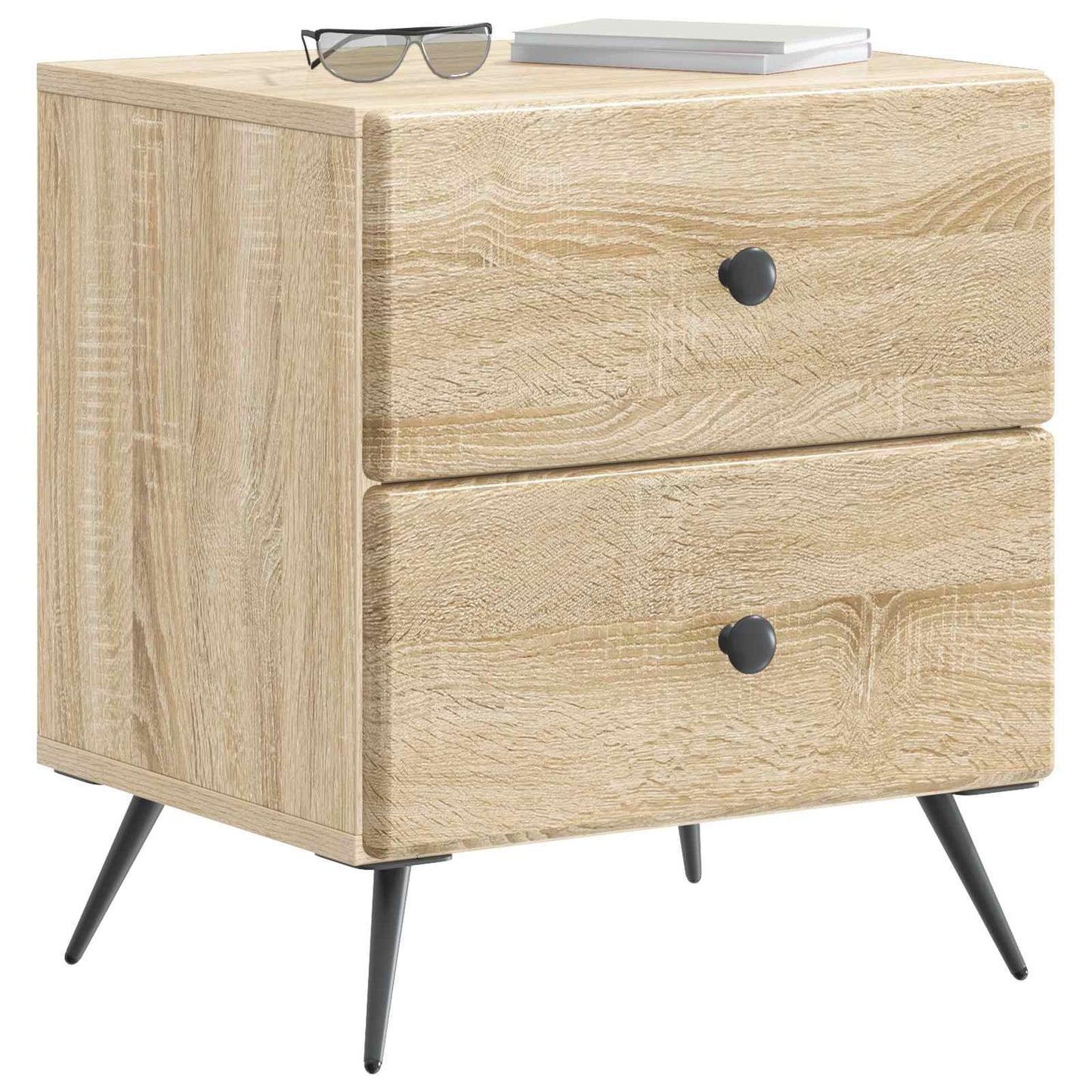 Nattduksbord med låda 2 pcs Sonoma-ek 43 x 34,5 x 47,5 cm