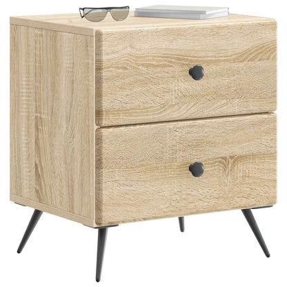 Nattduksbord med låda 2 pcs Sonoma-ek 43 x 34,5 x 47,5 cm
