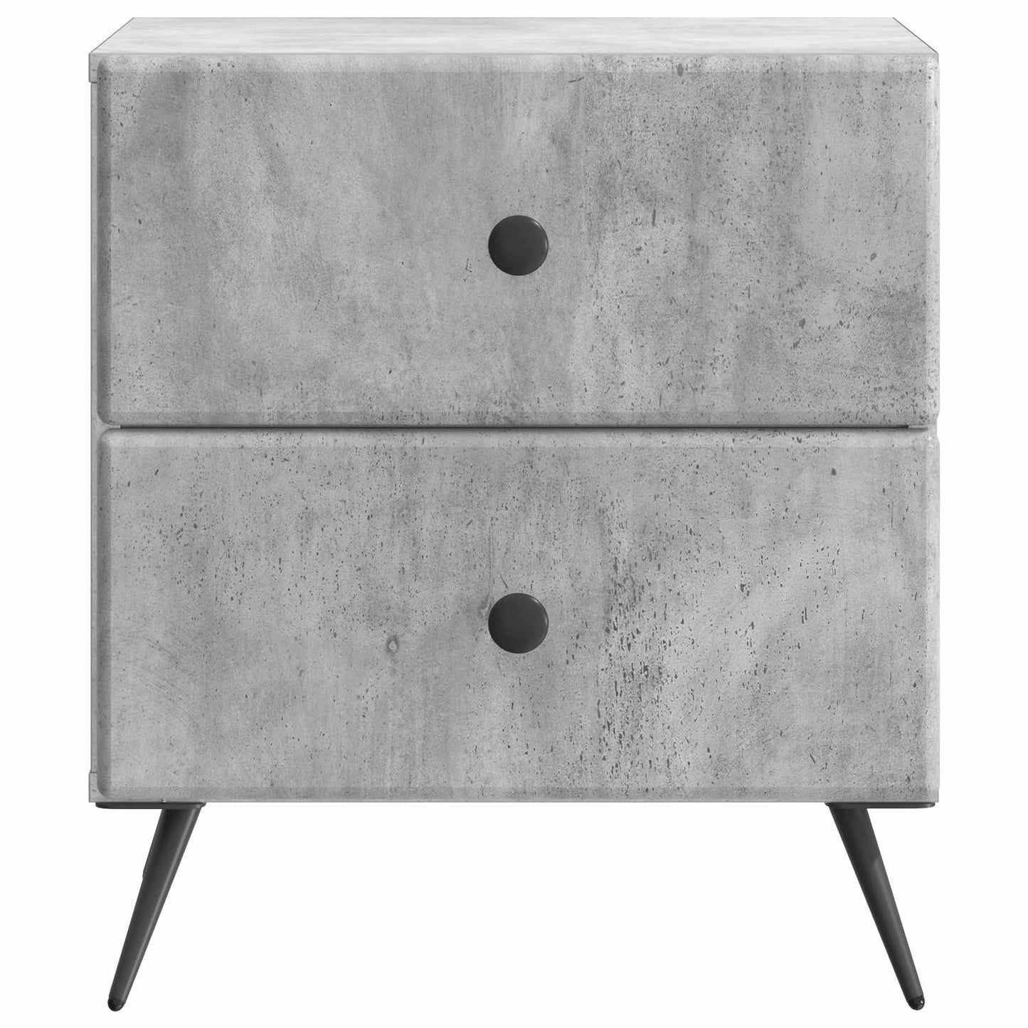 Nattduksbord med låda 2 pcs Betonggrå 43 x 34,5 x 47,5 cm