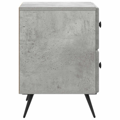 Nattduksbord med låda 2 pcs Betonggrå 43 x 34,5 x 47,5 cm